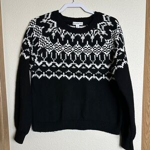 Black and White Fair Isle Sweater